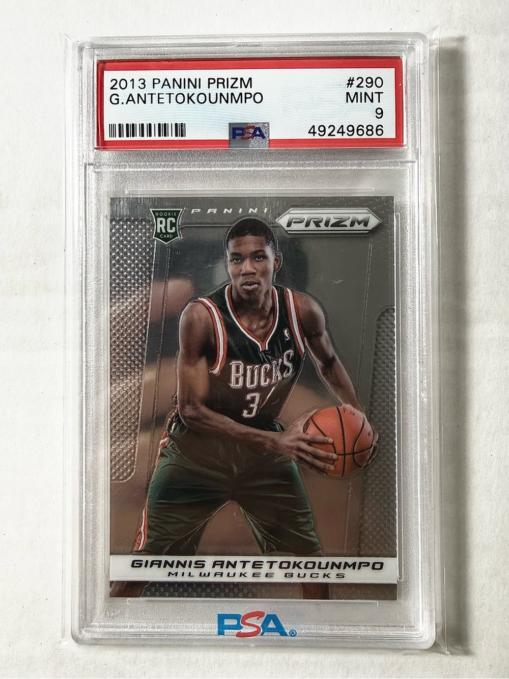 Giannis Antetokounmpo 2013 Panini Prizm Rookie Card - PSA 9